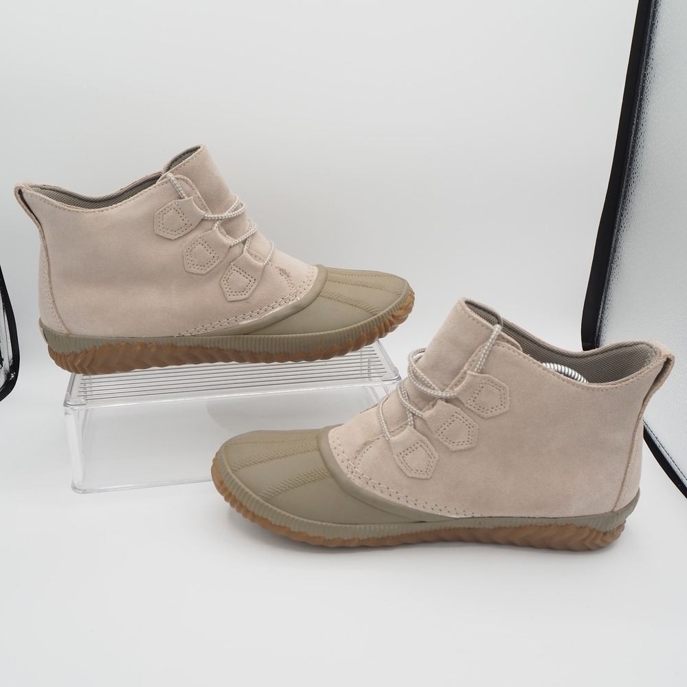 Sorel Out N About Plus Women's 11 Gray Suede Waterproof Duck Rain Boots Snow - Picture 7 of 8